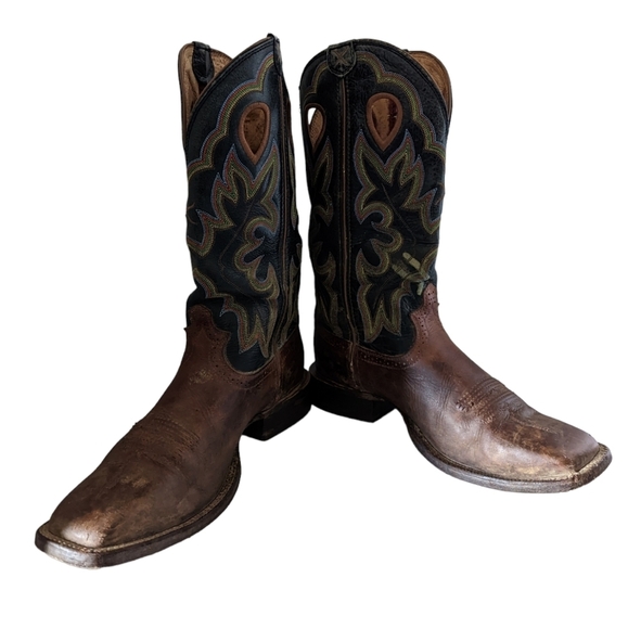 Twisted X Buckaroo Roper Style Two Tone Leather Cowboy Western Boots Size 9D - Picture 5 of 13